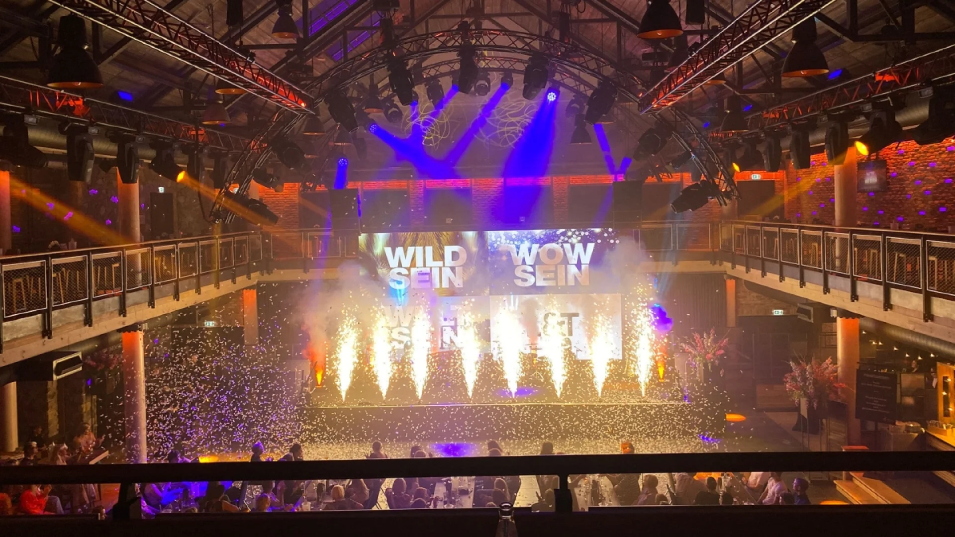 DJ im Einsatz mit Lichtshow und Partygäste